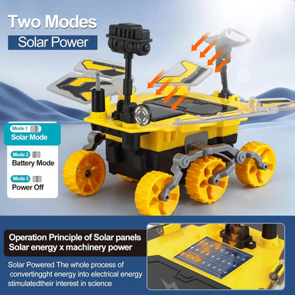 Solar Power Mars Rover STEM Educational Toys for Kids Space Toys DIY Science Kit with 2 Energy Modes as Birthday Gifts for Kids