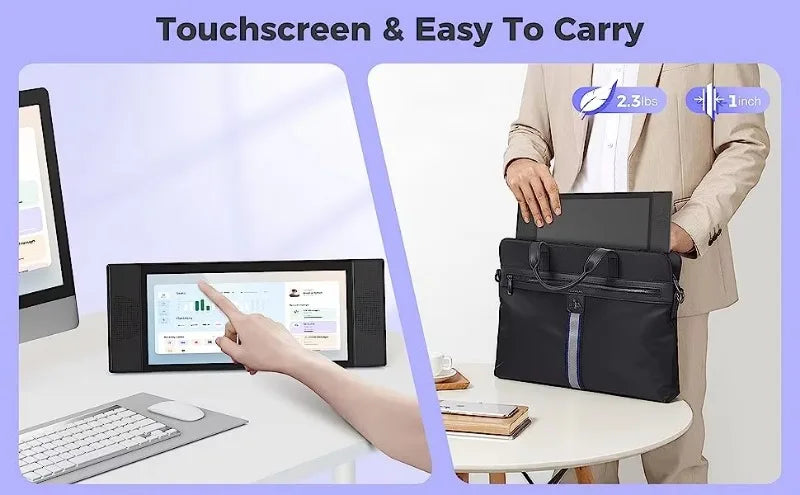 Portable Monitor L1 12.3" IPS FHD Gaming Monitor Touch Screen Dual Speakers For Laptop