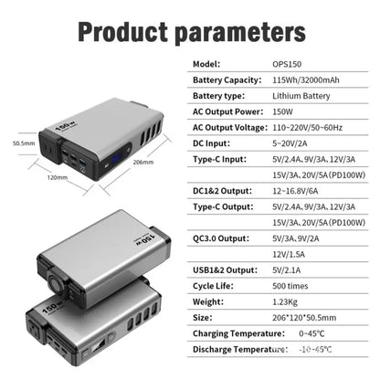 Power Station 220V 32000mAh Portable  Emergency  LED Display for Laptop.