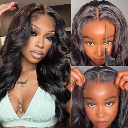 Ready To Wear 5x5 6x4 Lace Closure Wig Body Wave Glueless Wig Human Hair No Glue Pre Cut Lace Wig 180% Density